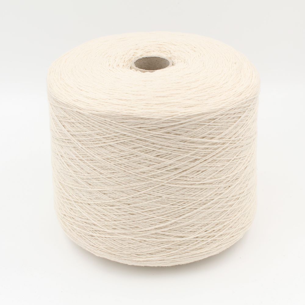Recycled Cashmere yarn 100% nm 2/13 natural white color cones 500 gr