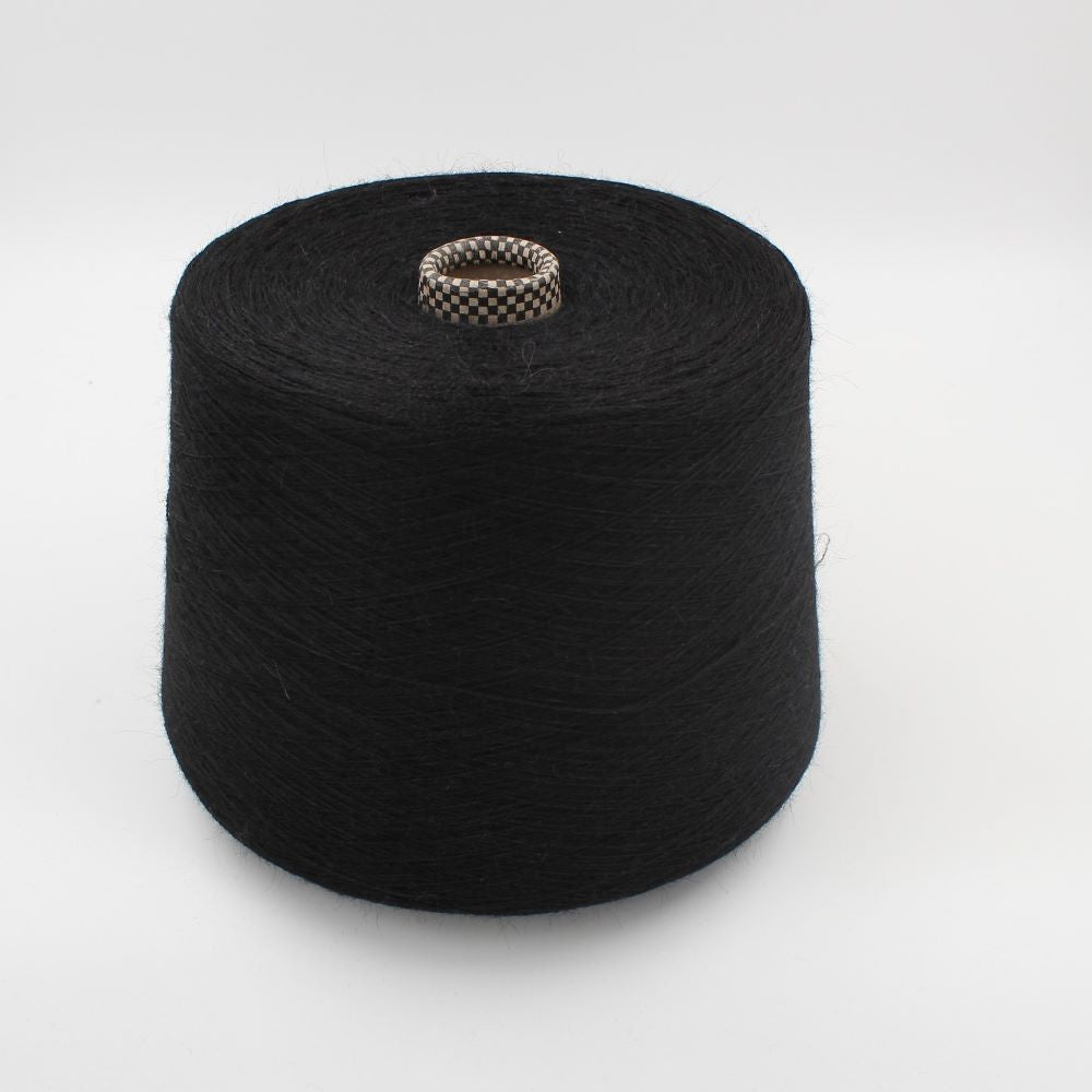 Alpaca Baby Yarn 100% 2/16 black color cones 640 gr