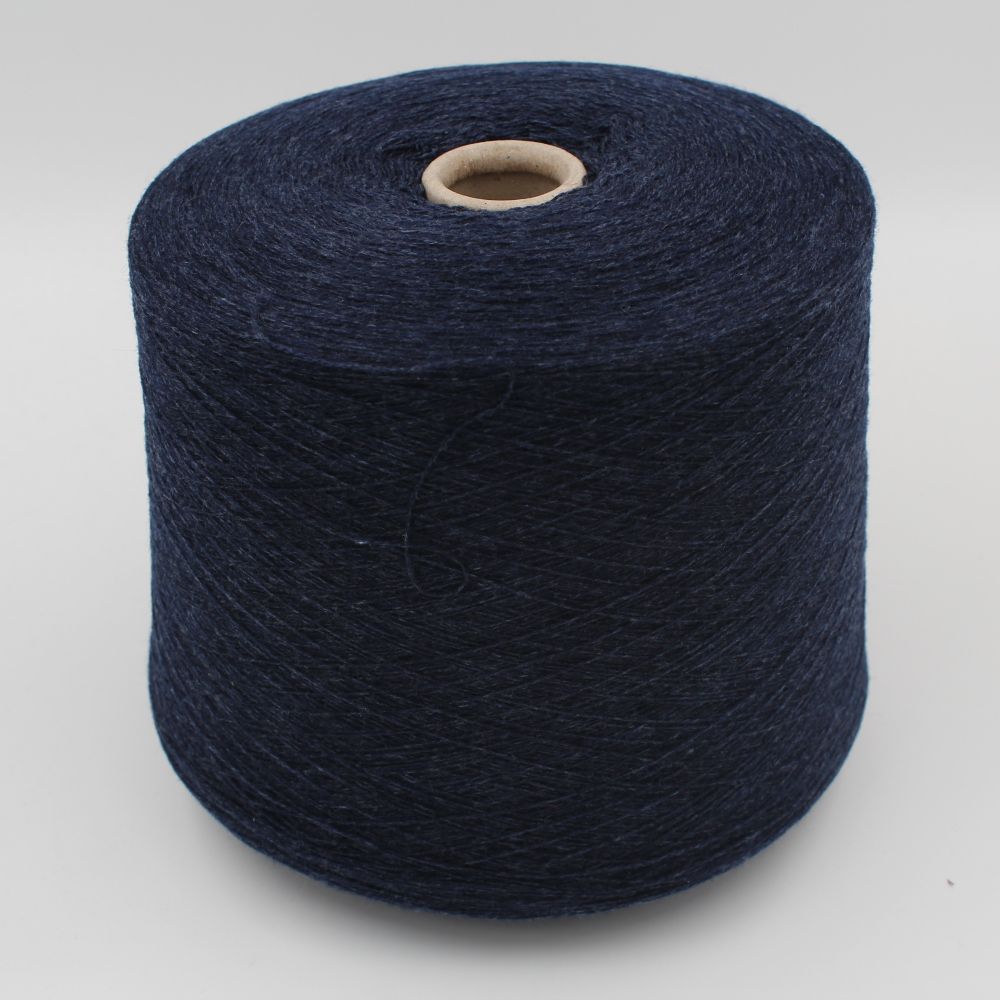 100% superior cashmere yarn, nm 2/26, blue melange color, 490 gr cones