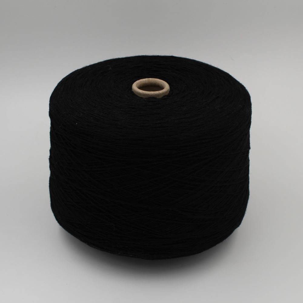 Yarn 20% Wool 30% Cashmere 50% Polyamide nm 4/15 black color cones 420gr