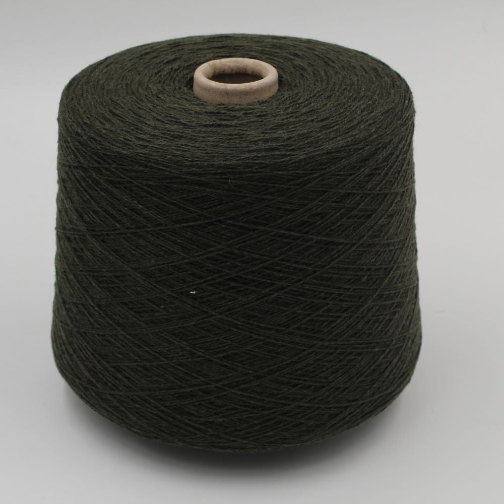 ALTER-ECO yarn 97% cashmere 3% merino wool nm 2/12 dark green cones 490 gr