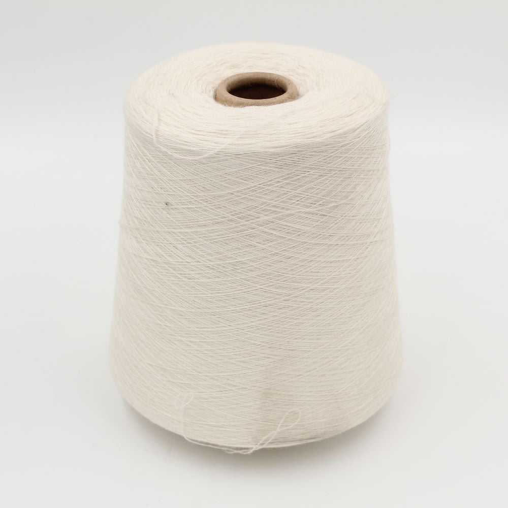 Yarn 100% Cashmere nm 2/48 worsted natural white color cone 400 gr
