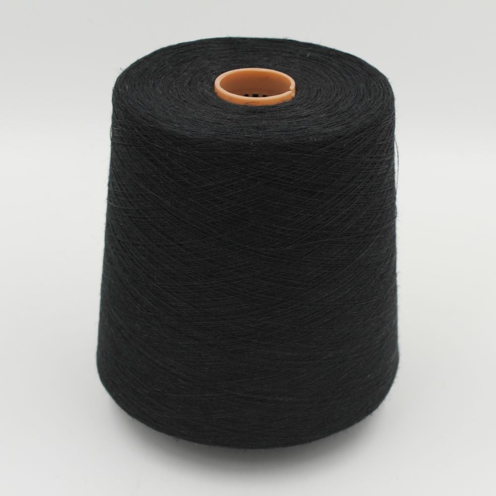 Yarn 100% Linen nm 18500 black color cones 480gr