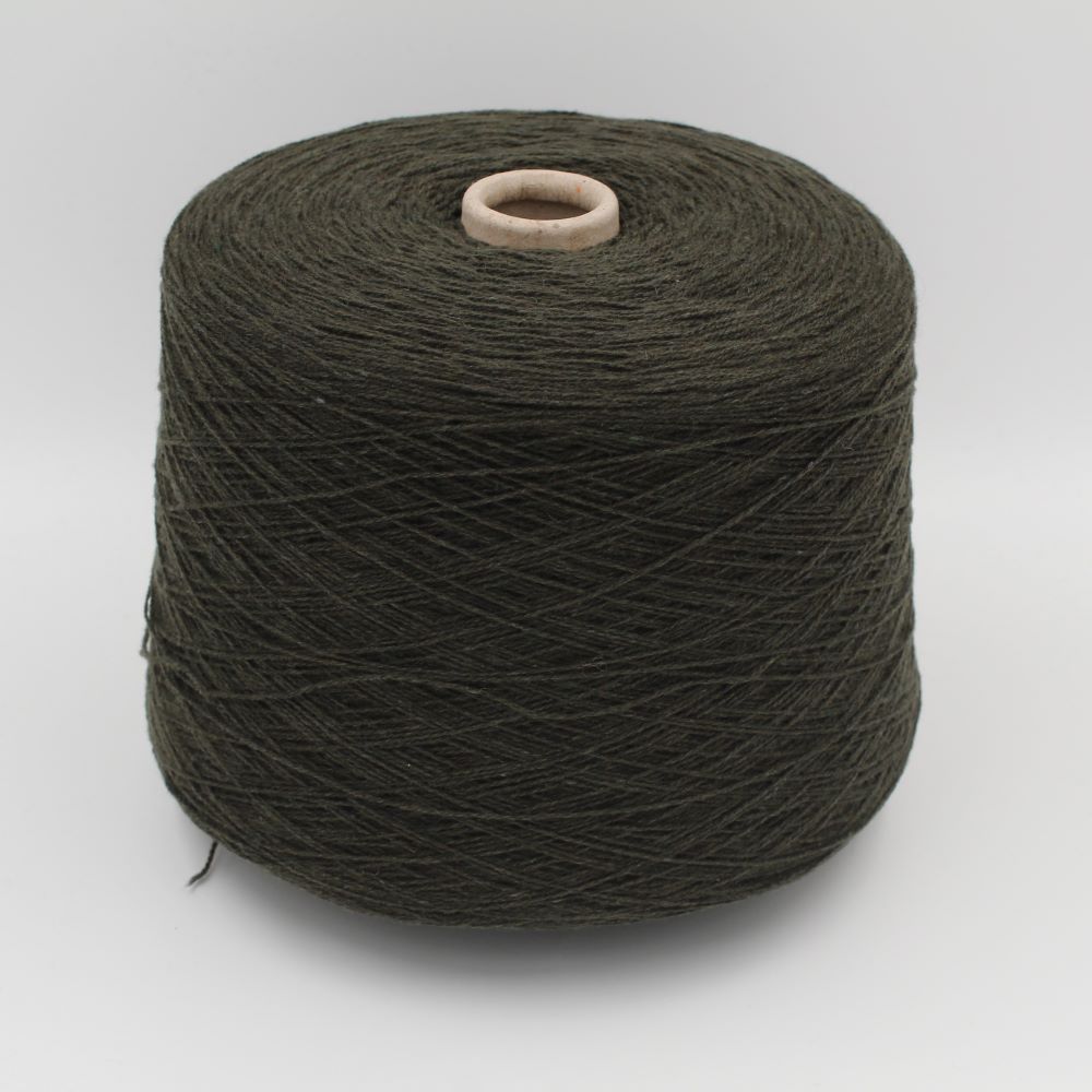 ALTER-ECO yarn 97% cashmere 3% merino wool nm 2/12 dark green color cones 600 gr