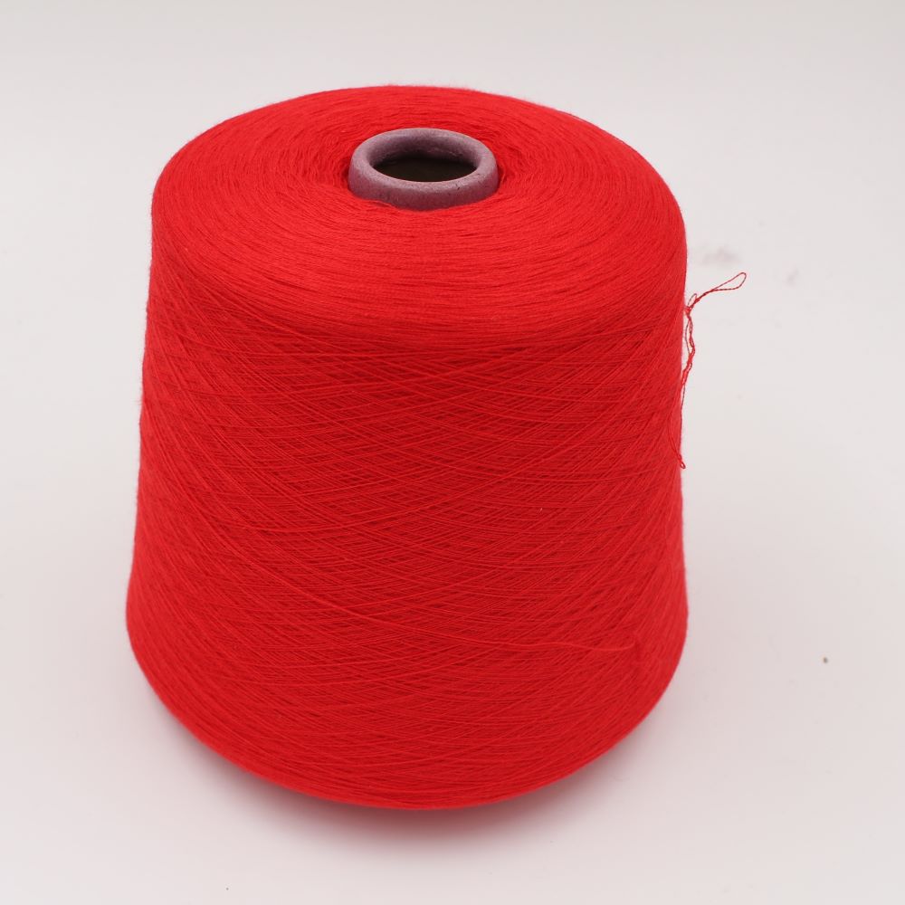 Yarn 55% Silk 45% Cashmere nm 2/48 red color cones 520gr