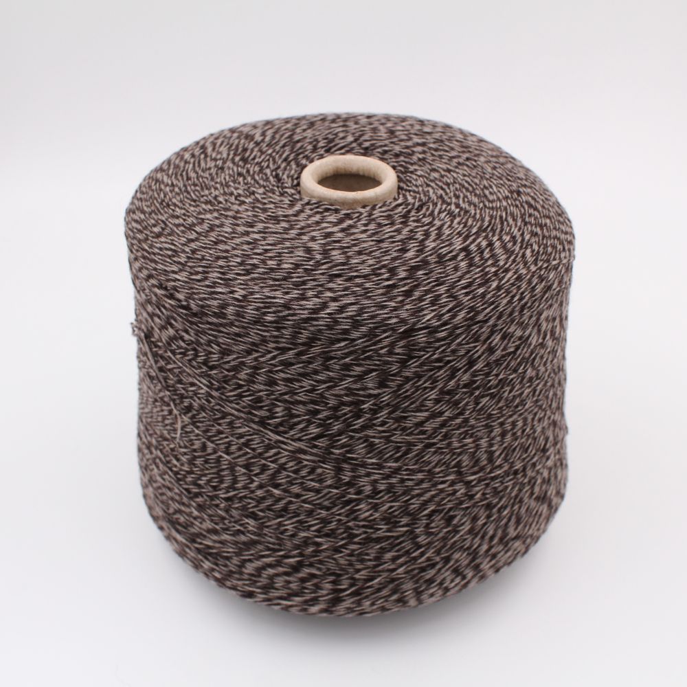 Yarn 2/14 90% merino extrafine 10% Cashmere brown mouline color cones 500 gr