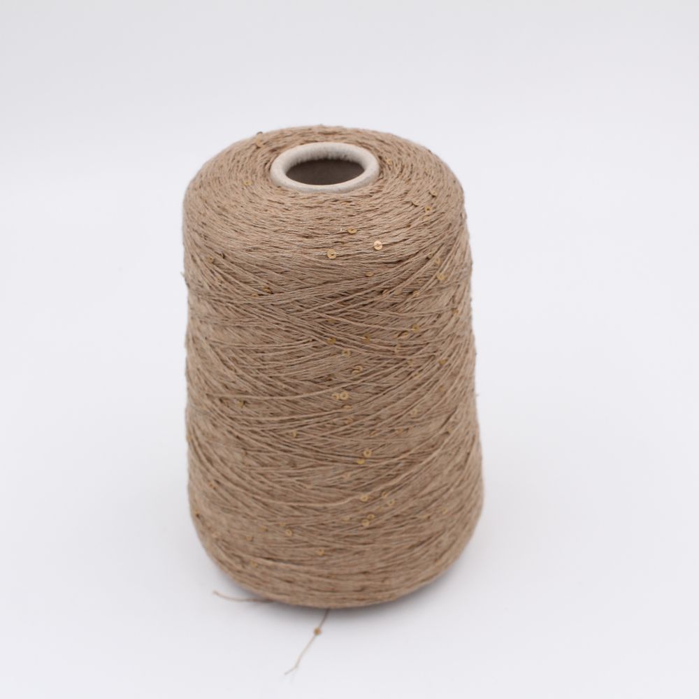 DESERT DIAMANTE 75% lino 25% seta con paillettes nm 6500 binato colore beige rocche 460 gr