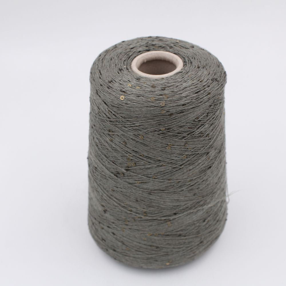 DESERT DIAMANTE 75% lino 25% seta con paillettes nm 6500 colore verde rocche 510 gr