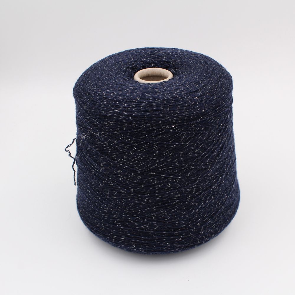 SOULNOUVELLE 67% merino 28% cashmere 3% lurex 2% polyamide with sequins nm 6900 color blue cones 500 gr