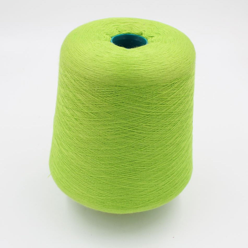 Yarn cashmere 70% silk 30% nm 2/58 color plaid green cones 460 gr
