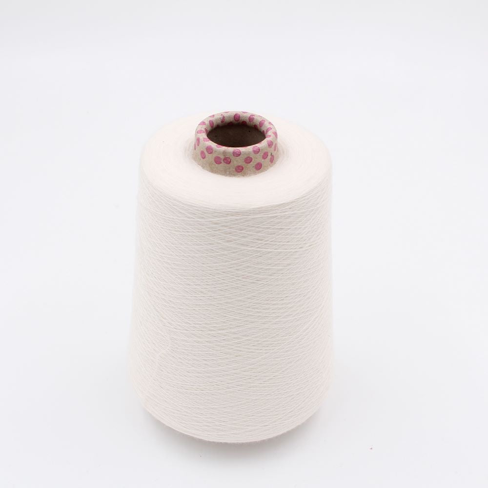 Yarn 100% cashmere nm 2/58 color white cones 500gr