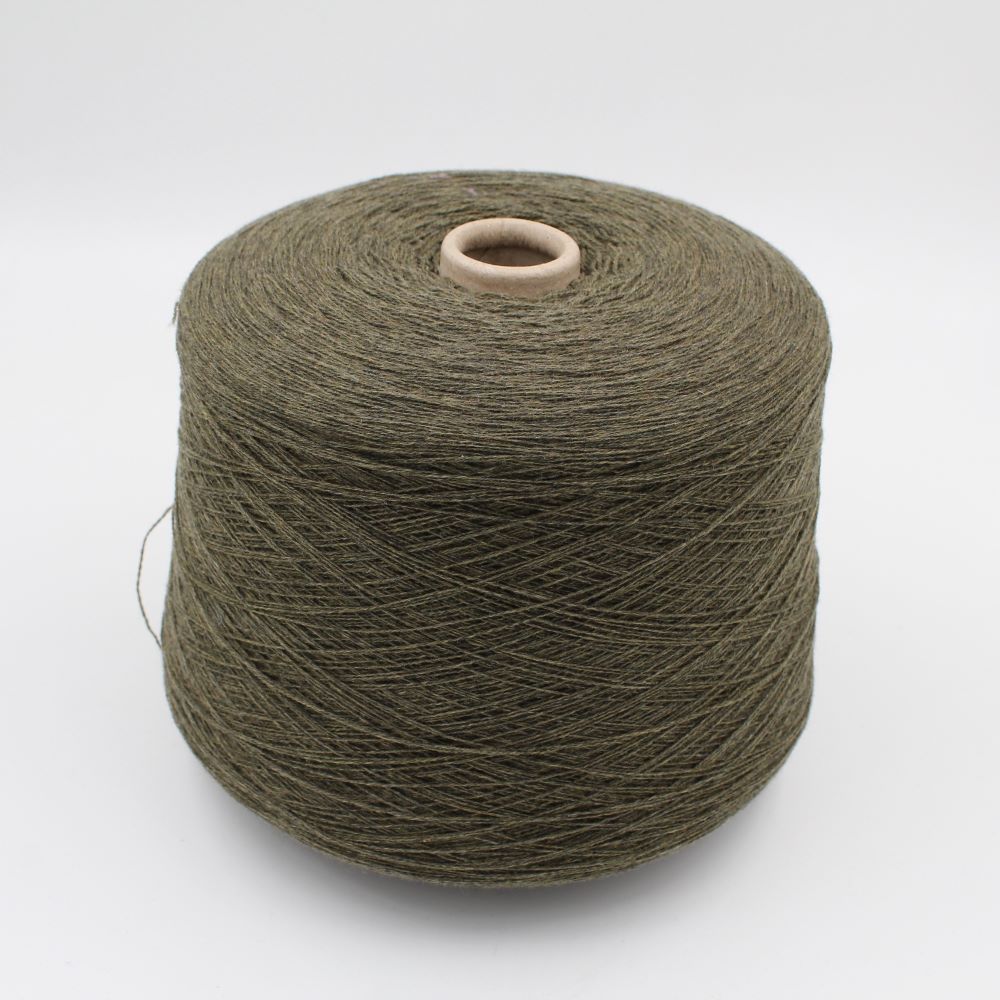 Yarn 2/28 100% Cashmere color melange green cones 690gr