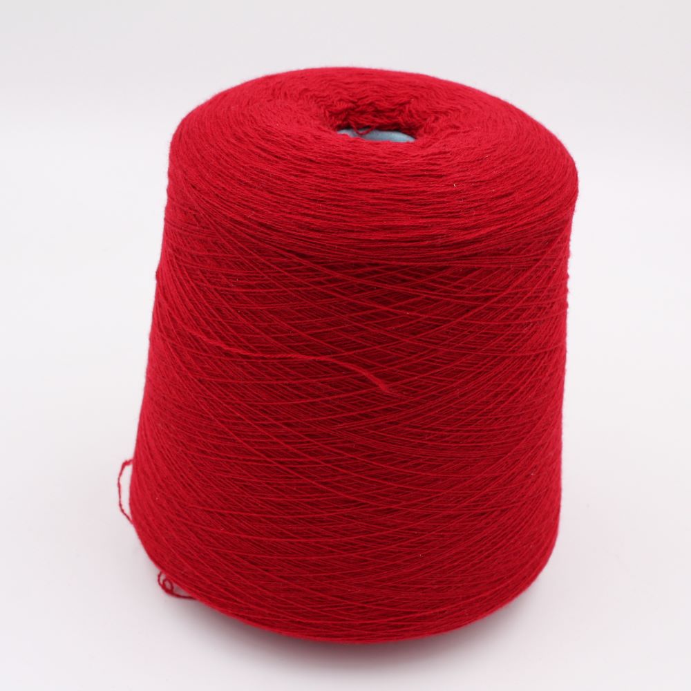 Yarn 2/28 100% Cashmere color dark red cones 440gr