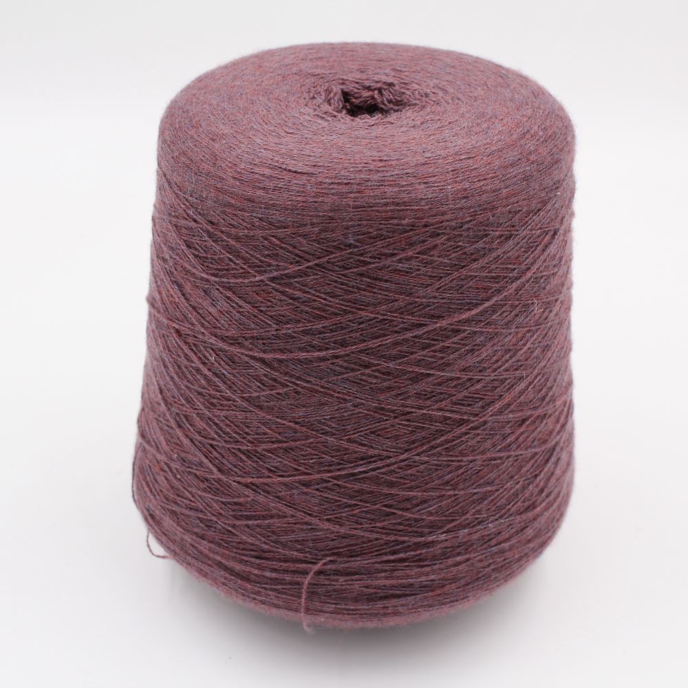 Yarn 2/28 100% Cashmere color melange bordeaux cones 670gr