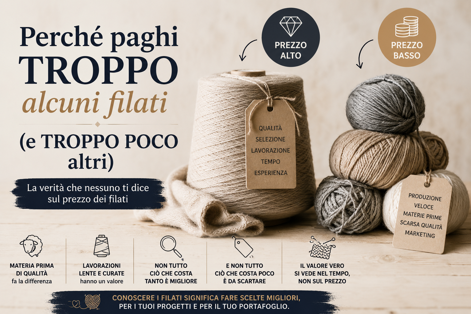 Perché paghi troppo alcuni filati (e troppo poco altri)