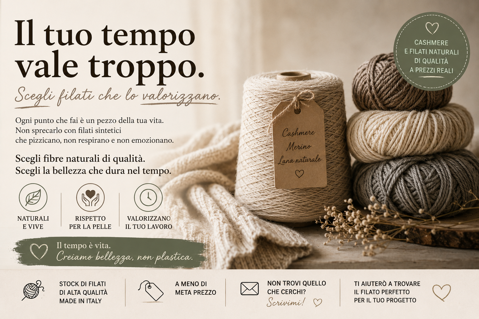 Il tuo tempo vale troppo per trasformarlo in plastica