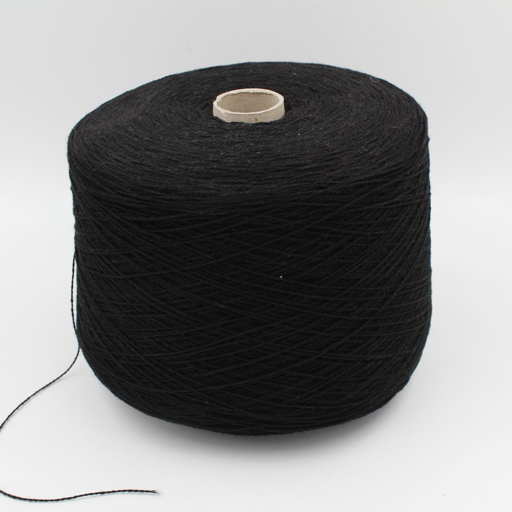 Filato Cashmere riciclato 100% nm 2/13 colore nero rocche 500 gr