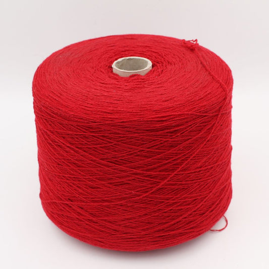 Yarn 2/13 100% recycled cashmere red color cones 500 gr