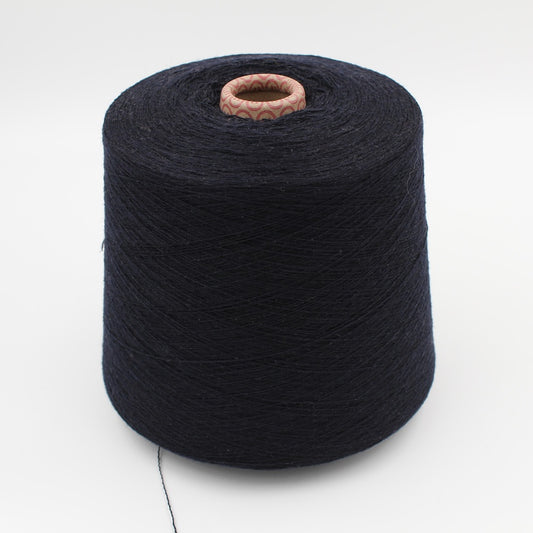 Machine spun yarn 2/30 70% extrafine merino 30% cashmere midnight blue cone 530 gr