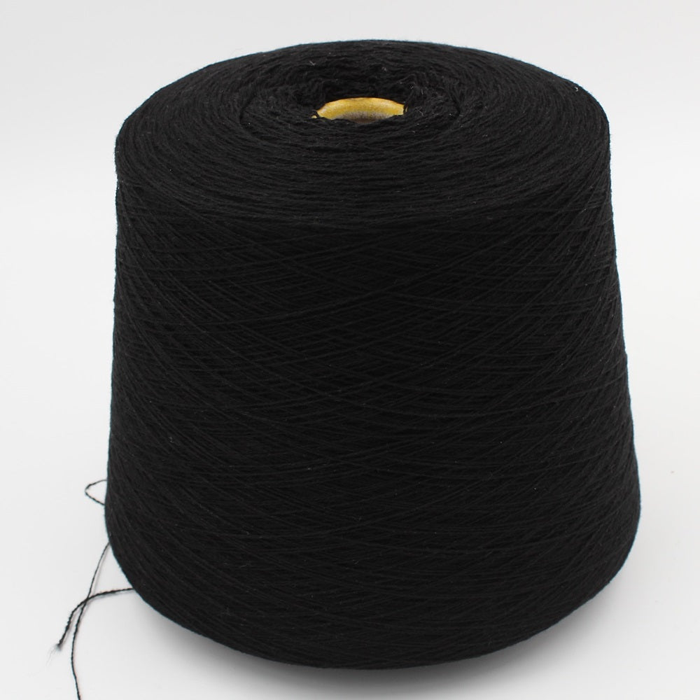 Filato 2/28 100% Cashmere per macchina 12 colore nero rocche 520 gr