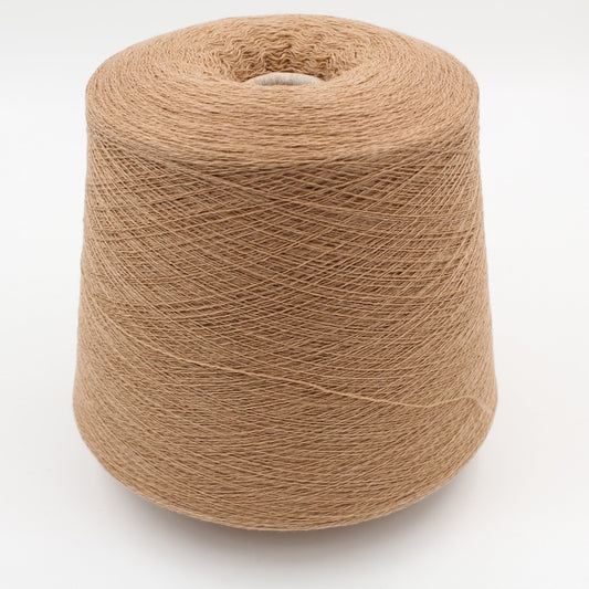 Machine spun yarn 2/28 70% extrafine merino 30% cashmere camel color cone 570 gr