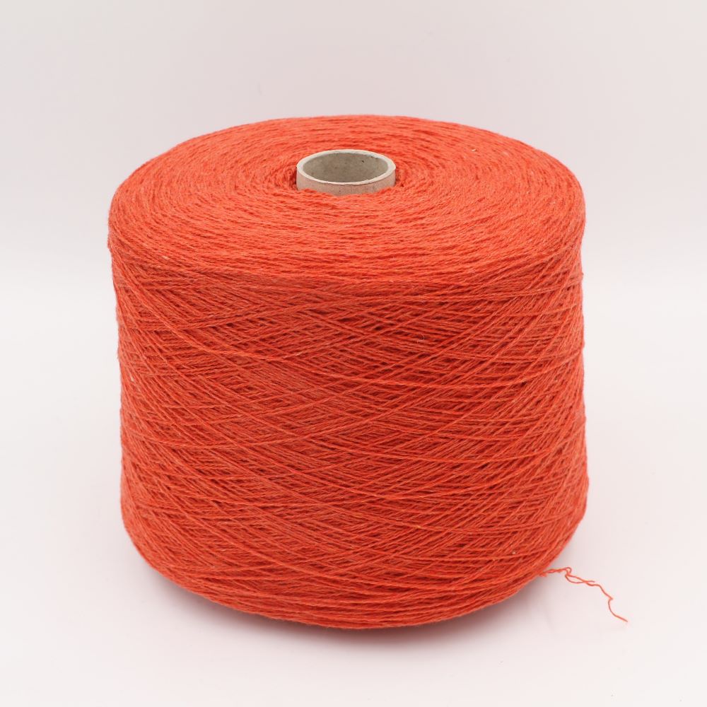 2/13 100% recycled cashmere orange color 500 gr cones