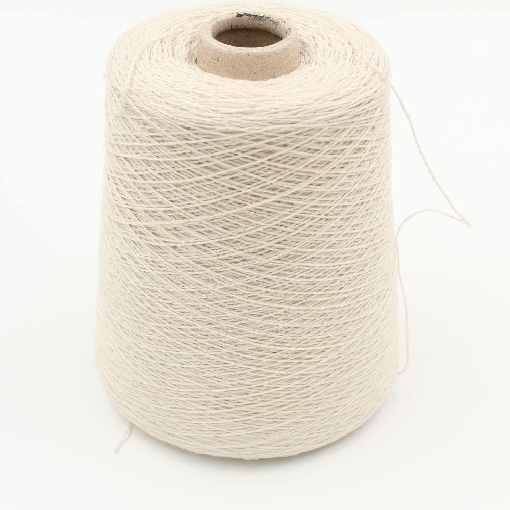 Filato Cashmere riciclato 100% nm 2/13 colore bianco naturale rocche 500 gr