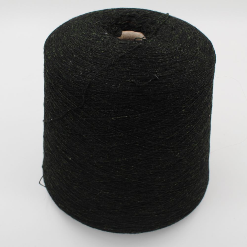 Filato 2/27 100% Cashmere per macchina 12 colore nero verde melange rocca 520 gr