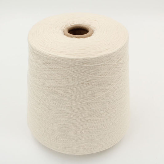 Yarn 100% Cashmere nm 2/48 worsted natural white shade cone 490 gr