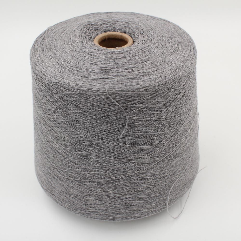 Machine spun yarn 2/30 70% extrafine merino 30% cashmere light grey cone 390 gr