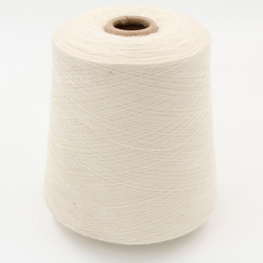 100% Cashmere yarn, 2/50 nm, white, cones 760 gr