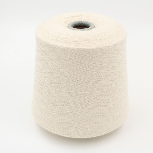 Yarn 100% Cashmere nm 2/48 worsted natural white shade cone 490 gr