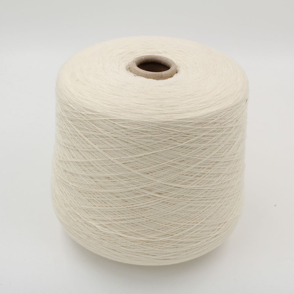 100% Cashmere Yarn Nm 2/36 White color cones 460 gr