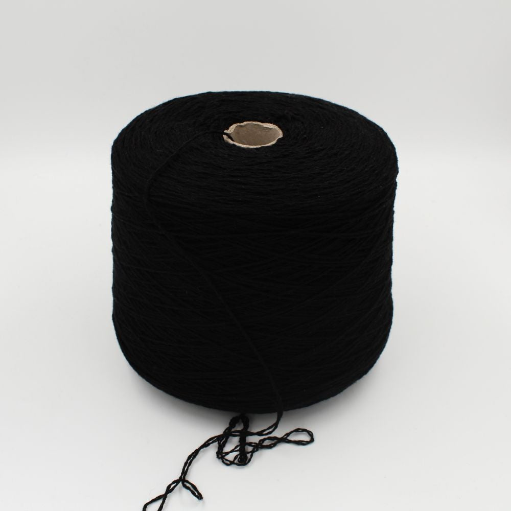 100% recycled cashmere yarn, Nm 3200, black, 500g cones