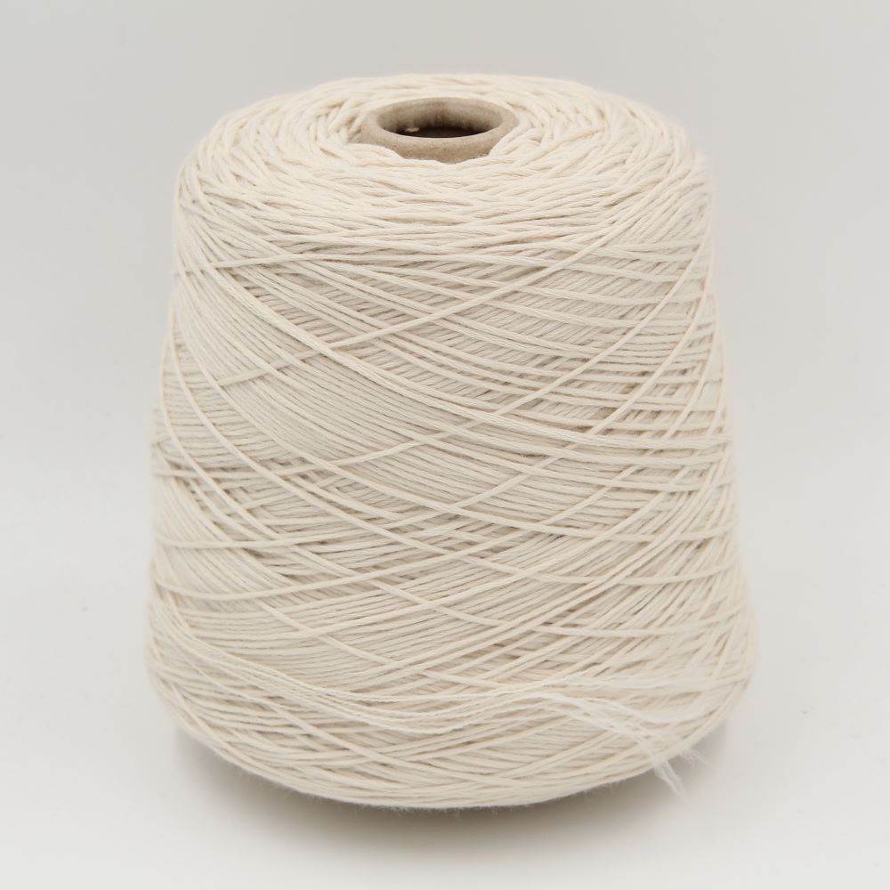 Yarn 100% Wool nm 9X2/26 white color cones 530gr