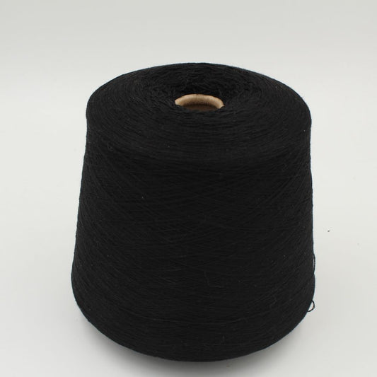 Yarn cashmere 60% polyamide 40% nm 2/28 black color cones 510 gr