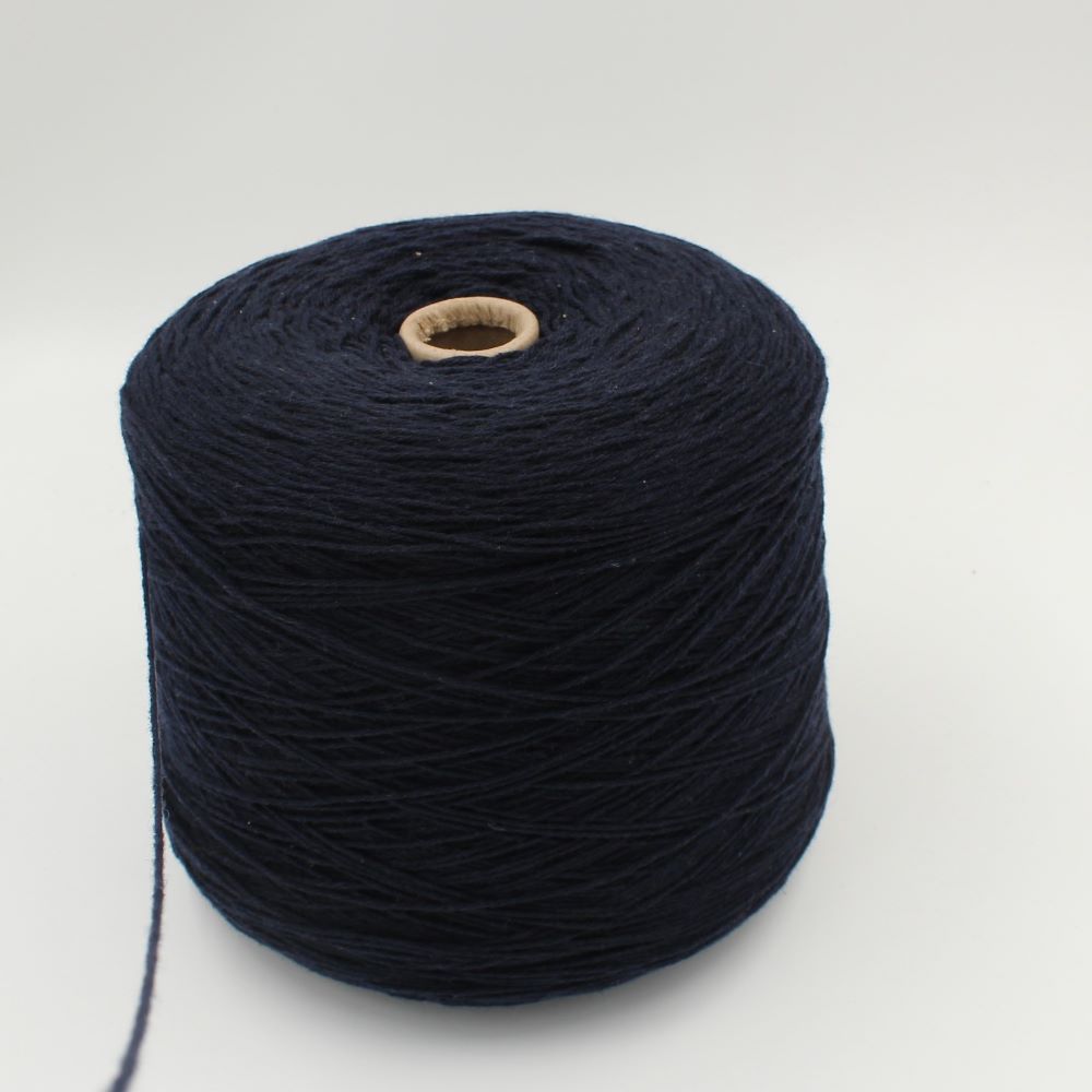Yarn 100% Recycled Cashmere Treated nm 3250 blue color cones 500gr