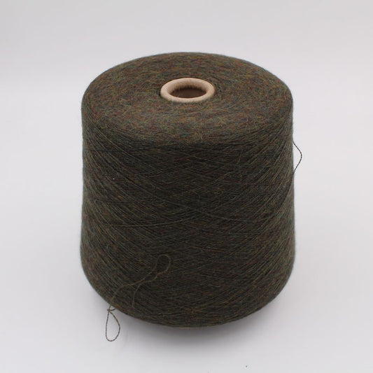 Yarn 2/27 100% Cashmere color green melange cones 550 gr