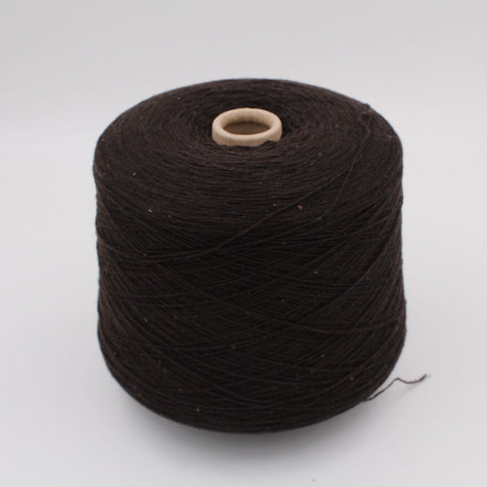 80% extrafine merino 20% cashmere nm 7000 yarn with sequins color dark brown cones 480gr
