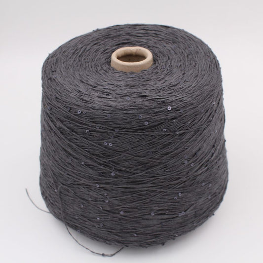 DESERT DIAMANTE 46% cotone 40% lino 14% seta con paillettes nm 7500 binato colore grigio rocche 670 gr