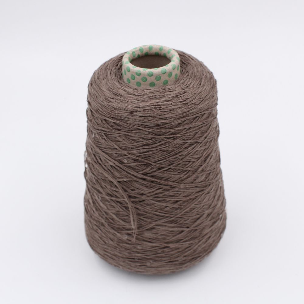DESERT DIAMANTE 46% cotone 40% lino 14% seta con paillettes nm 7500 binato colore fango rocche 320 gr