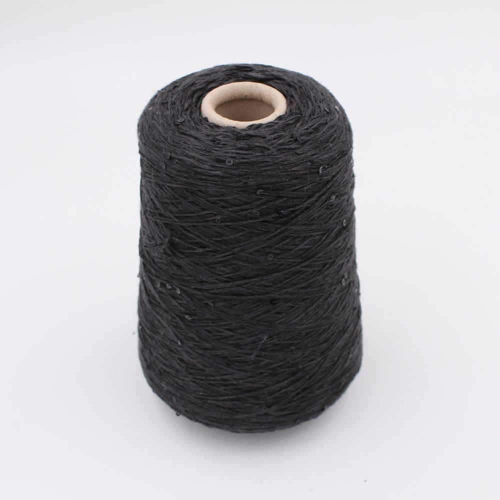 DESERT DIAMANTE 46% cotone 40% lino 14% seta con paillettes nm 7500 binato colore grigio rocche 380 gr