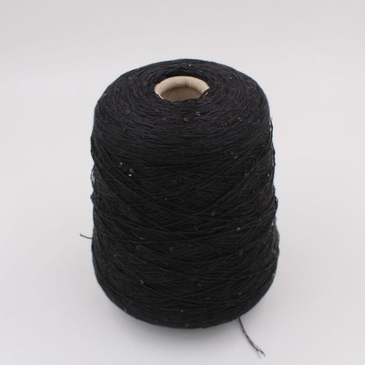 DESERT DIAMANTE 46% cotton 40% linen 14% silk with sequins nm 7500 color black cones 580 gr