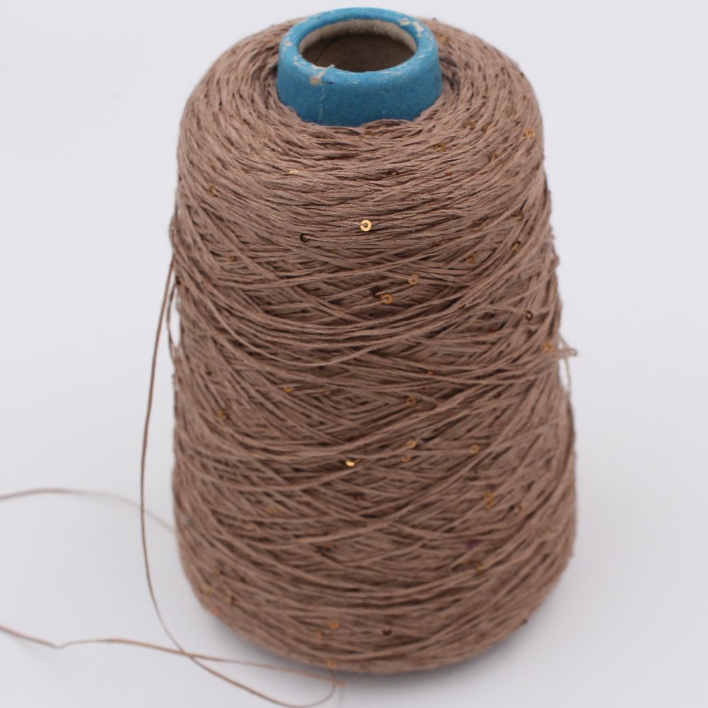 DESERT DIAMANTE 46% cotone 40% lino 14% seta con paillettes nm 7500 binato colore beige rocche 320 gr