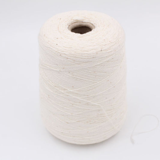 62% cotton yarn, 38% linen with sequins, nm 5000, color white cones 700 gr