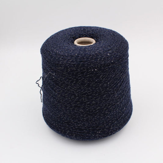 SOULNOUVELLE 67% merinos 28% cashmere 3% lurex 2% poliammide con paillettes nm 6900 colore blu rocche 500 gr
