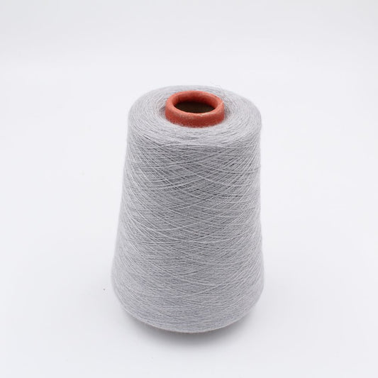 Yarn 55% Silk 45% Cashmere nm 2/48 melange light grey color cones 590gr