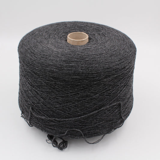 Yarn 60% Cashmere 40% Polyamide nm 2/28 dark grey color cones 660gr