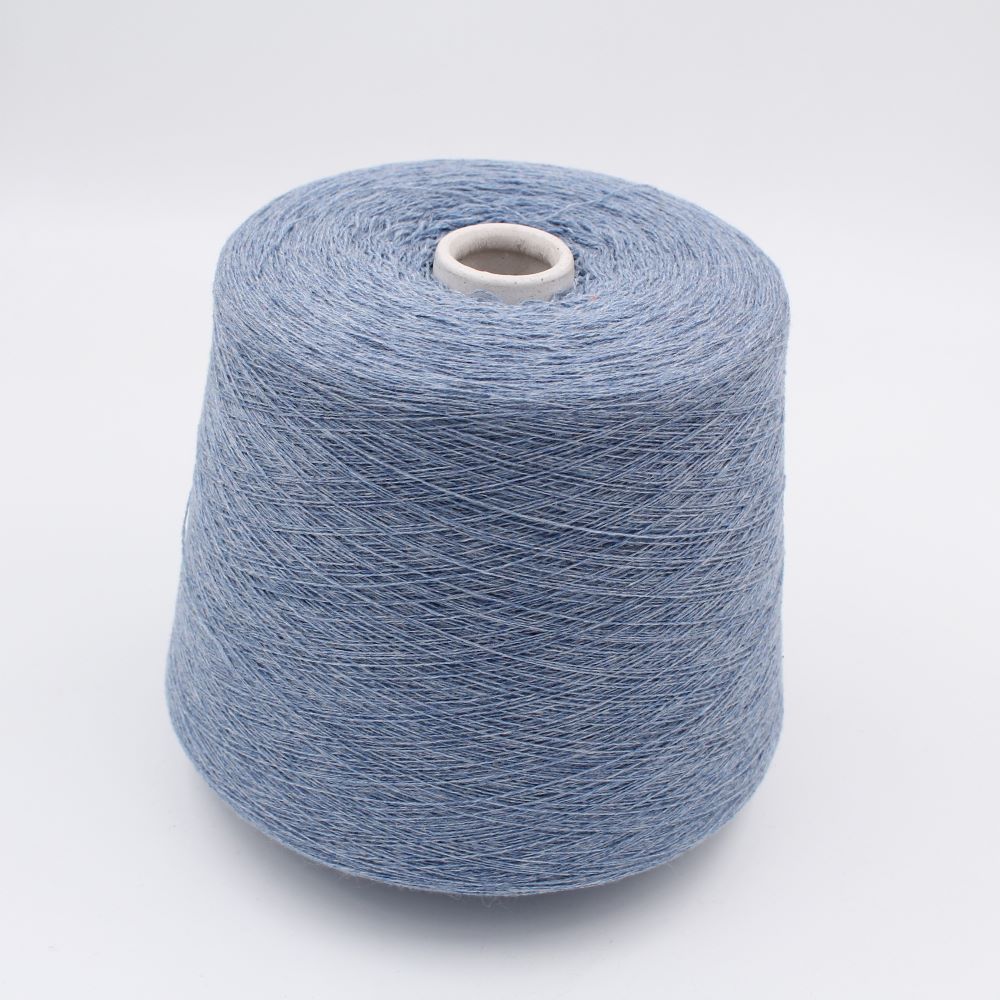 Filato 2/27 100% Cashmere colore celeste melange rocche 510gr