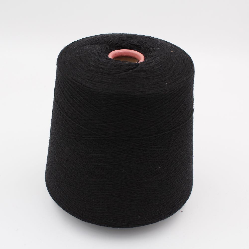 2/28 70% merino extrafine 30% cashmere colore nero rocche 500gr